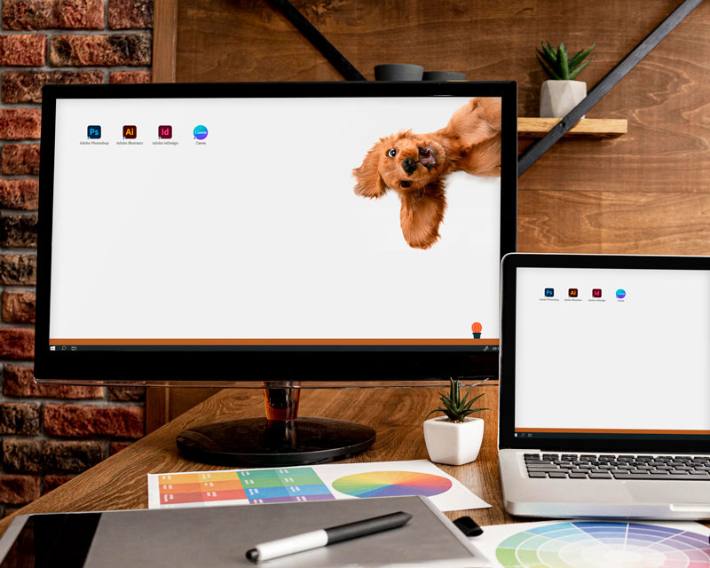 Grafikdesign Bildschirmhintergrund Hund